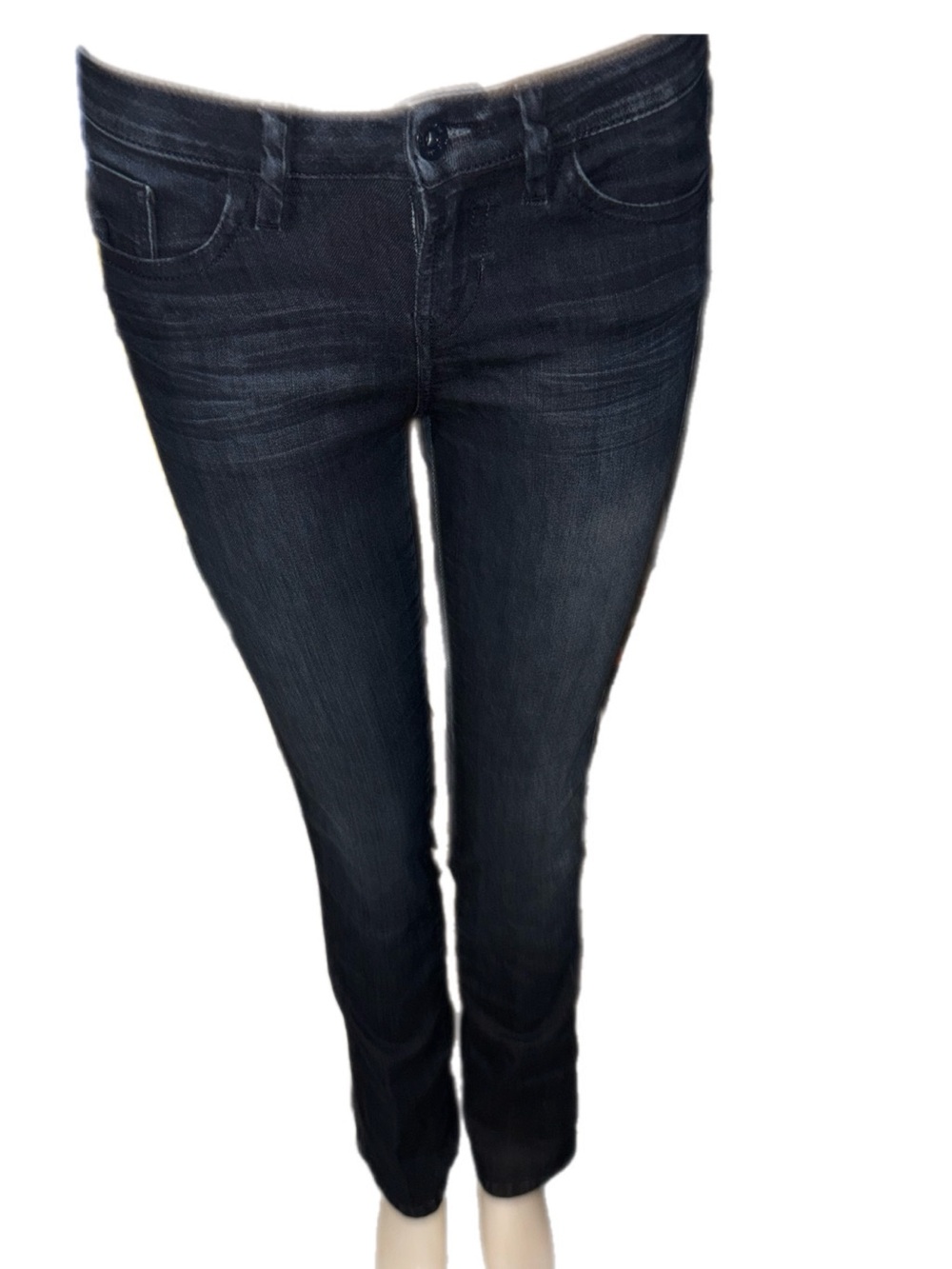 Guess Dark Wash Women’s Petite Brittany Boot Low Rise Jeans - Black/Dark Blue